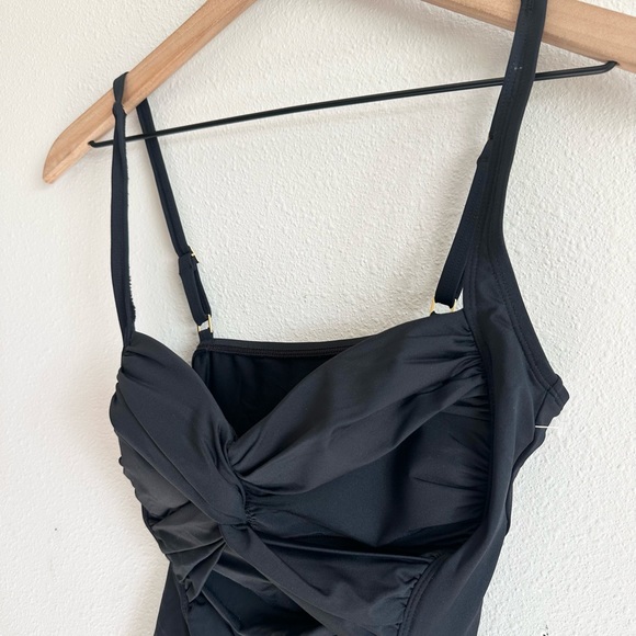 NEW La Blanca Island Goddess Black Tankini Top Size 6 - Picture 5 of 8